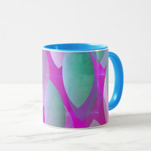 Taza Patrón abstracto moderno Magenta Rosa Purpura Tu