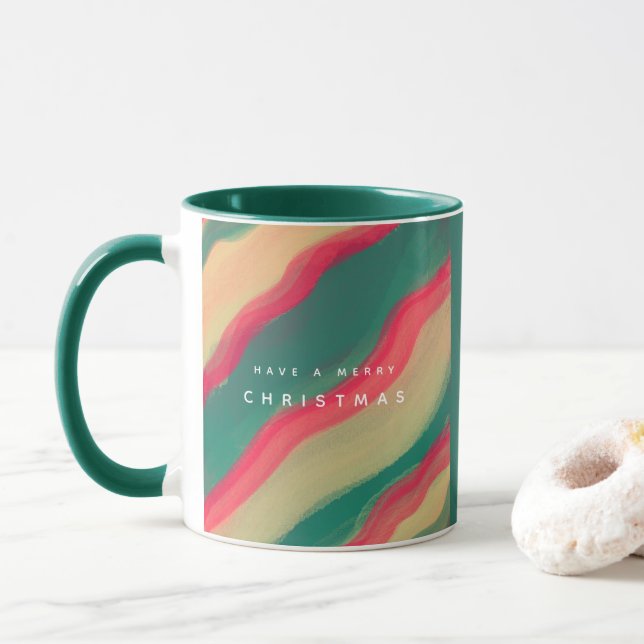 Taza Patrón abstracto pintado a mano (Con donut)