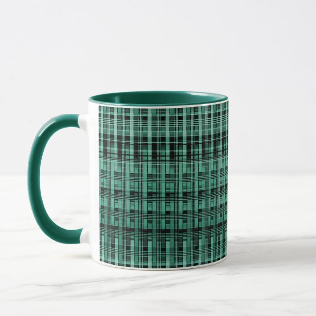 Taza Patrón abstracto retro de platillos a cuadros de c (Izquierda)