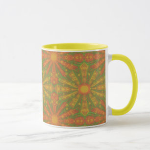 Taza Patrón abstracto "Sunshine" en naranja y amarillo
