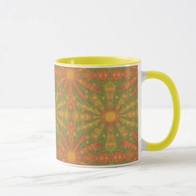 Taza Patrón abstracto "Sunshine" en naranja y amarillo (Derecha)