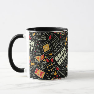 Taza Patrón Afrocentrico Corazón Valiente Unidad Negra