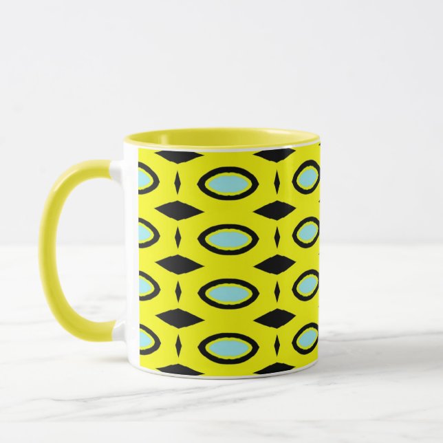 Taza Patrón amarillo, azul y negro (Izquierda)