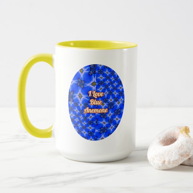 Taza Patrón anémico de los jardines azules (Con donut)