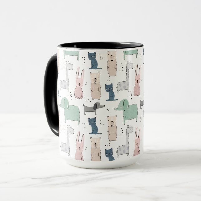 Taza Patrón animal de bebé de Pastel Cutel (Anverso izquierdo)