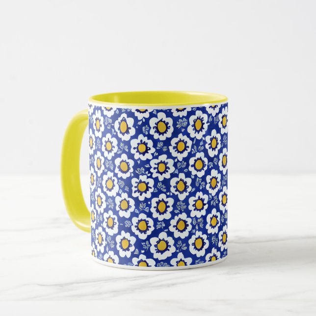 Taza Patrón árabe amarillo floral (Anverso izquierdo)