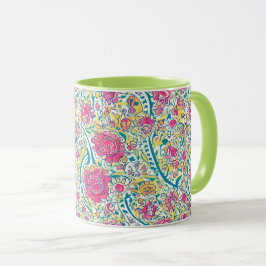 Taza Patrón árabe floral limón
