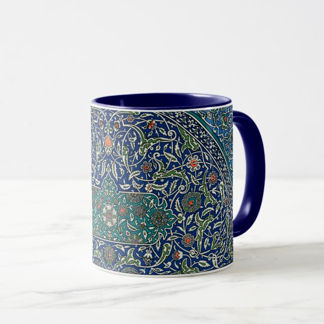 Taza Patrón árabe ornato Verde azulado del Naranja Verd (Anverso derecho)