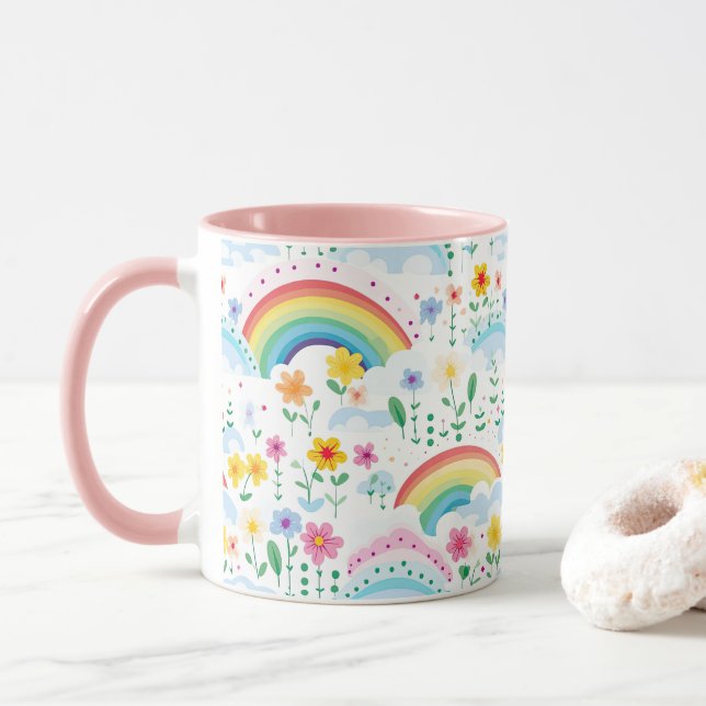 Taza Patrón arcoiris (Con donut)