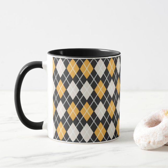 Taza Patrón argla sin foco negro y amarillo (Con donut)