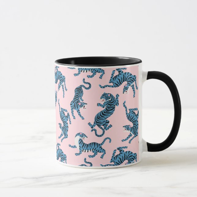 Taza Patrón asiático del tigre azul (Derecha)