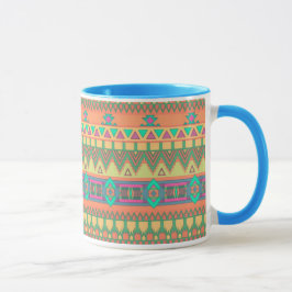 Taza Patrón azteca colorido