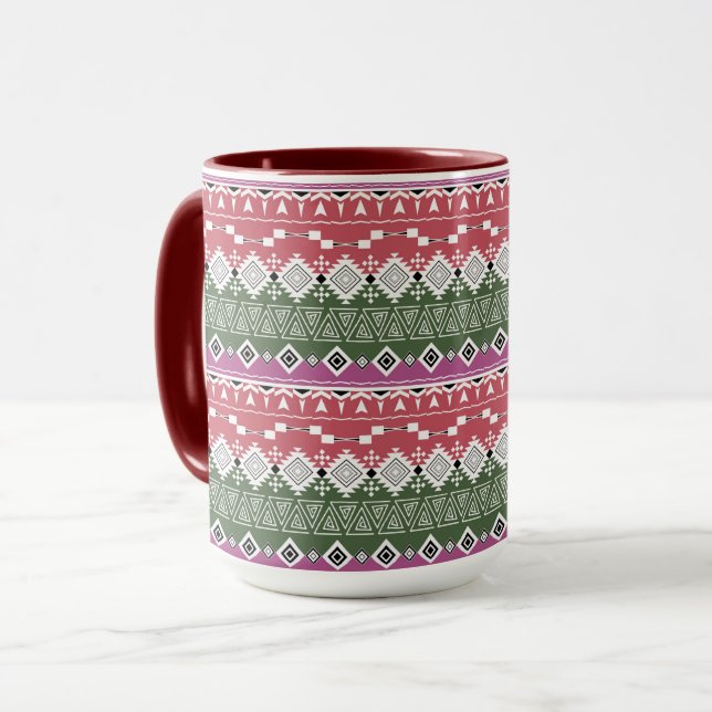 Taza Patrón azteca, rayas. (Anverso izquierdo)