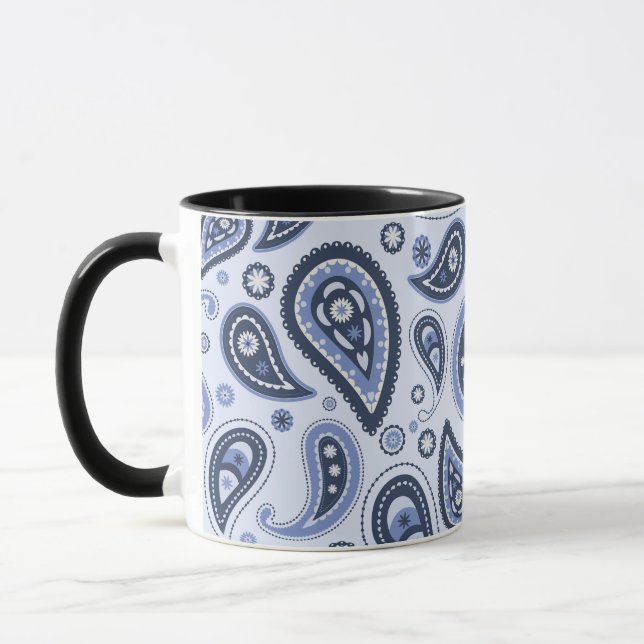 Taza Patrón azul paisley (Izquierda)
