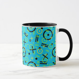 Taza Patrón azul retro neón de 80/90