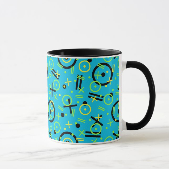 Taza Patrón azul retro neón de 80/90 (Derecha)