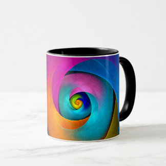 Taza Patrón azul rosado del arte del resumen floral mod
