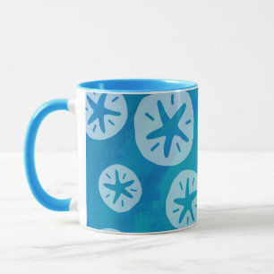 Taza Patrón blanco y azul del dólar de arena