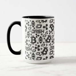 Taza Patrón blanco y negro de criptodivisa