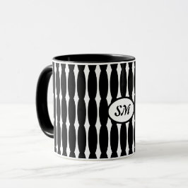 Taza Patrón blanco y negro, sus iniciales o monograma