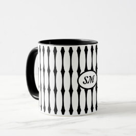 Taza Patrón blanco y negro, sus iniciales o monograma