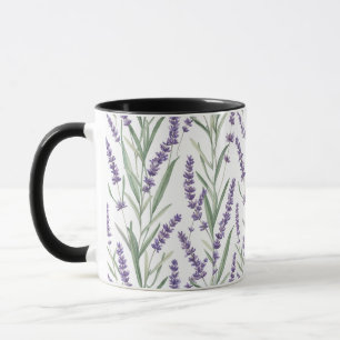 Taza Patrón botánico de lavanda