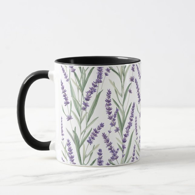 Taza Patrón botánico de lavanda (Izquierda)