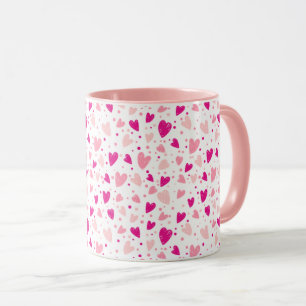 Taza Patrón cardíaco dibujado a mano
