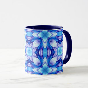 Taza Patrón cautivador popular en azul y violeta