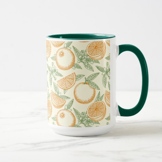 Taza Patrón clásico de fruta Naranja (Derecha)