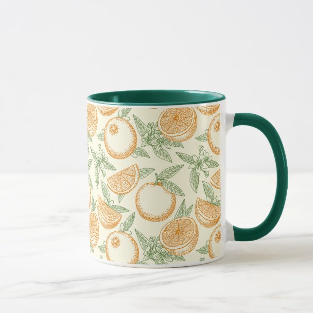 Taza Patrón clásico de fruta Naranja (Derecha)