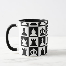 Taza Patrón clásico de tablero de ajedrez blanco y negr