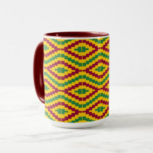 Taza Patrón colorido africano Kente