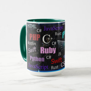 Taza Patrón colorido de lenguajes de programación