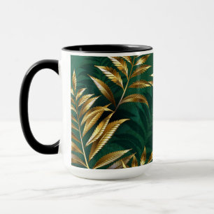 Taza Patrón continuo con helechos dorados