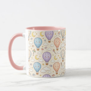 Taza Patrón continuo de globo aerostático Kawaii lindo