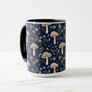 Taza Patrón continuo de hongos Navy Oscuro Malhumorado
