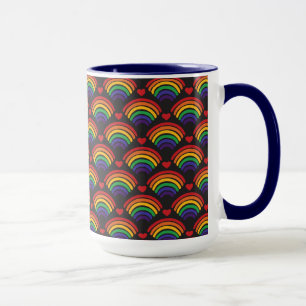 Taza Patrón Corazones y arbustos