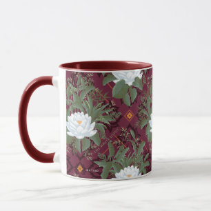 Taza Patrón Crimson Lotus Elegance - El Lotus Blanco