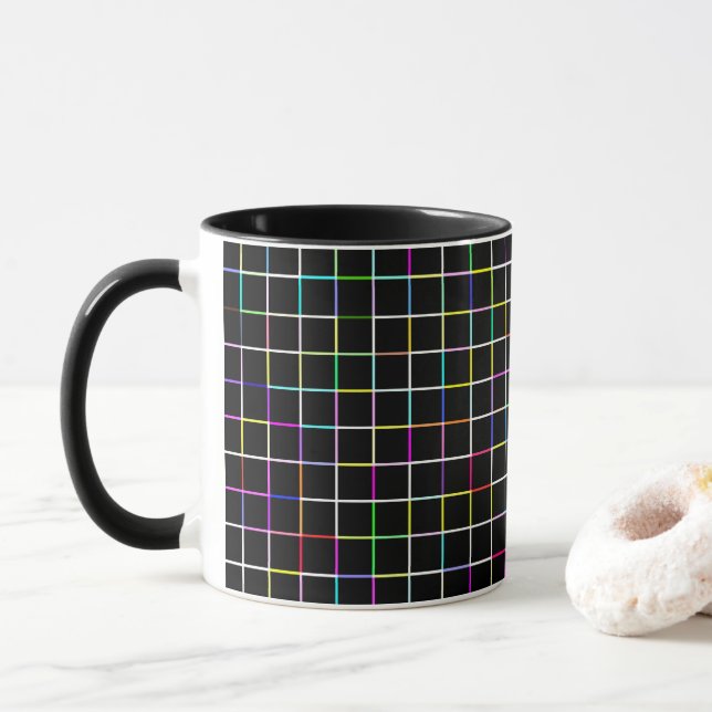 Taza Patrón cuadrado multicolor (Con donut)