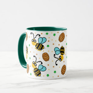 Taza Patrón de abejas divertida