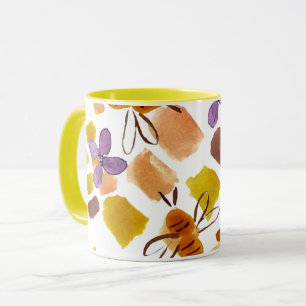Taza Patrón de abejas florales amarillas de primavera a