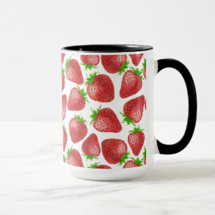Taza Patrón de acuarela de fresas