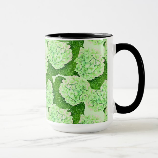 Taza Patrón de acuarela de Hydrangea (Derecha)