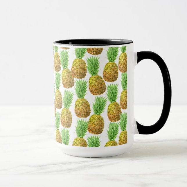 Taza Patrón de acuarela de piña (Derecha)