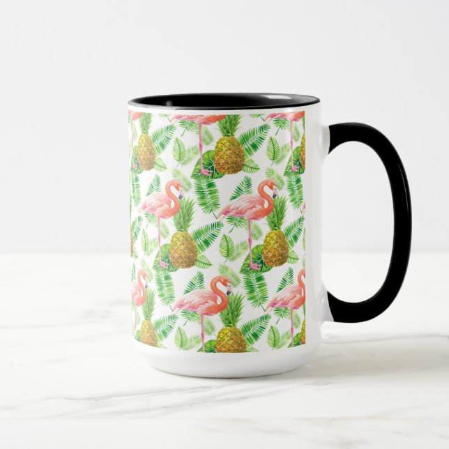Taza Patrón de acuarela del jardín tropical (Derecha)