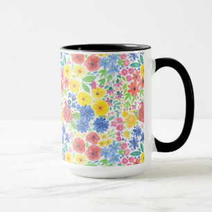 Taza Patrón de acuarela floral