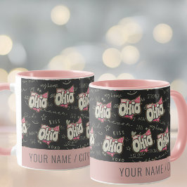 Taza Patrón de amor de Ohio rosa lindo Mug