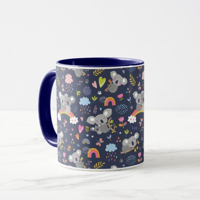 Taza Patrón de amor del arcoiris de Koala (Anverso izquierdo)