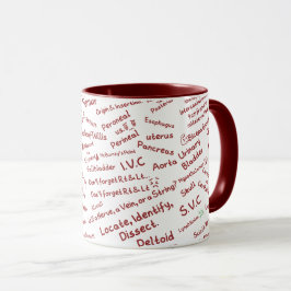 Taza Patrón de Anatomía Minimalista Profesional Médico 